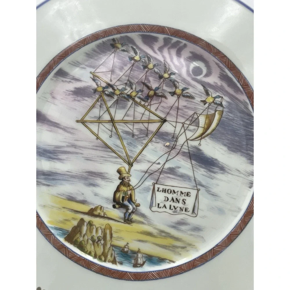 Vintage Raynaud Limoges Decorative Collector Plate The‎ Man in The Moon